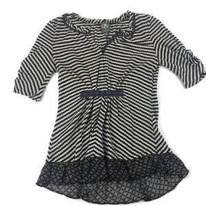 One September Blouse Womens Small Black White